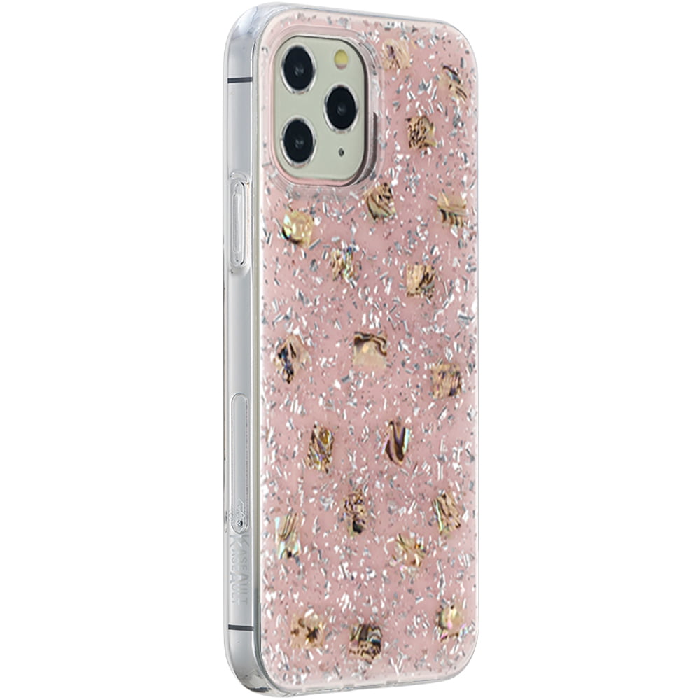 MATEPROX iPhone 12 Pro case,iPhone 12 Cases Bling Sparkle Cute Girls Women  Protective Cover for iPhone 12 Pro/iPhone 12 6.1 2020(Pink)