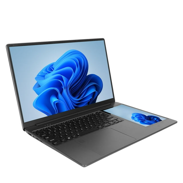 Ordinateur Portable Double Écran 15,6 Pouces et 7 Pouces, Processeur Quad Core N5095CPU 2,9ghz, Écran HD IPS 16 Go, avec Clavier Rétroéclairé Couleur