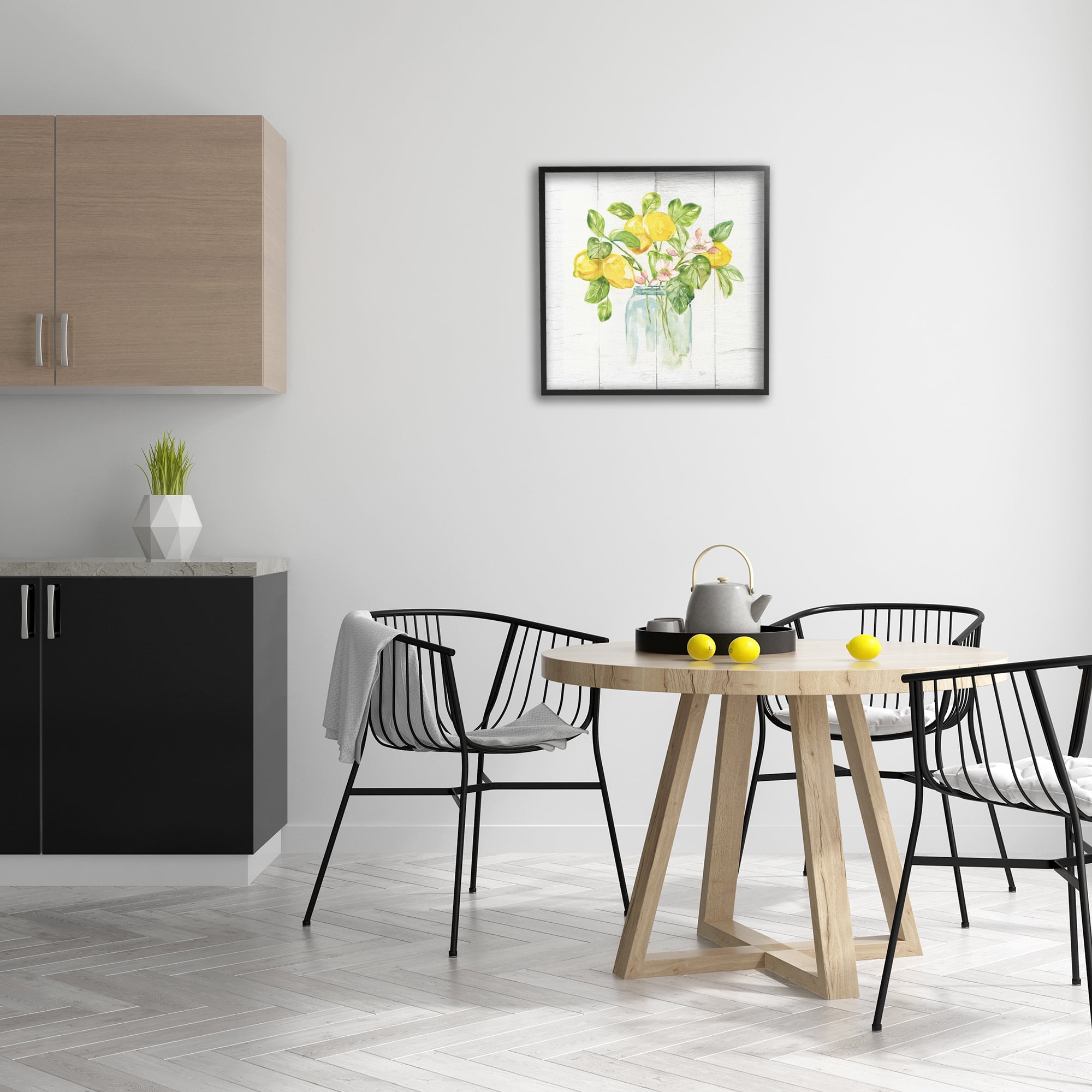 Stupell Industries Lemon Blossom Bouquet Food & Beverage Painting Black Framed Art Print Wall Art, 24 x 24