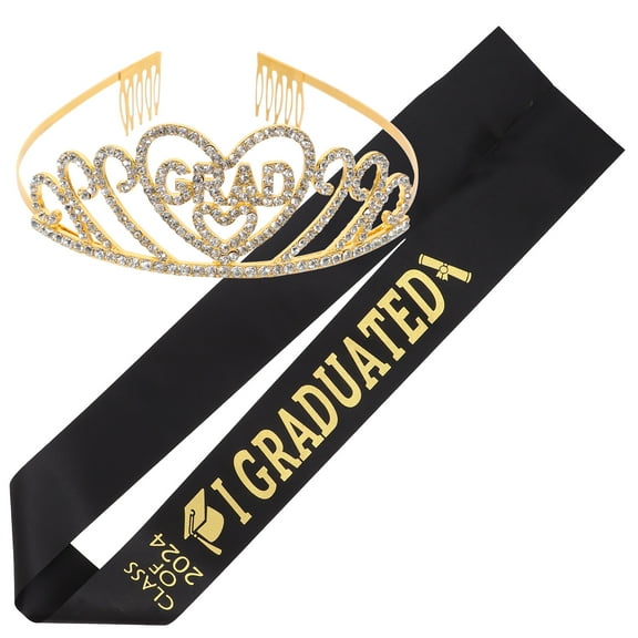 Graduation Crown Straps The Decorative Sash Honor Stoles Crowns Student for Party Senior Sashes Miss