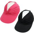 thumbnail image 5 of 2 Packs Womens Sun Visor Hat Wide Brim Summer UPF 50+ UV Protection Beach Sport Cap, 5 of 5