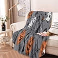 thumbnail image 2 of Gray Halloween Ghosts Cats and Pumpkins Round Blanket,Comfortable Soft Flannel Throw Blanket,All Season,Warm Lightweight Blankets for Sofa Bed Couch Living Room Chair 60"x60", 2 of 5