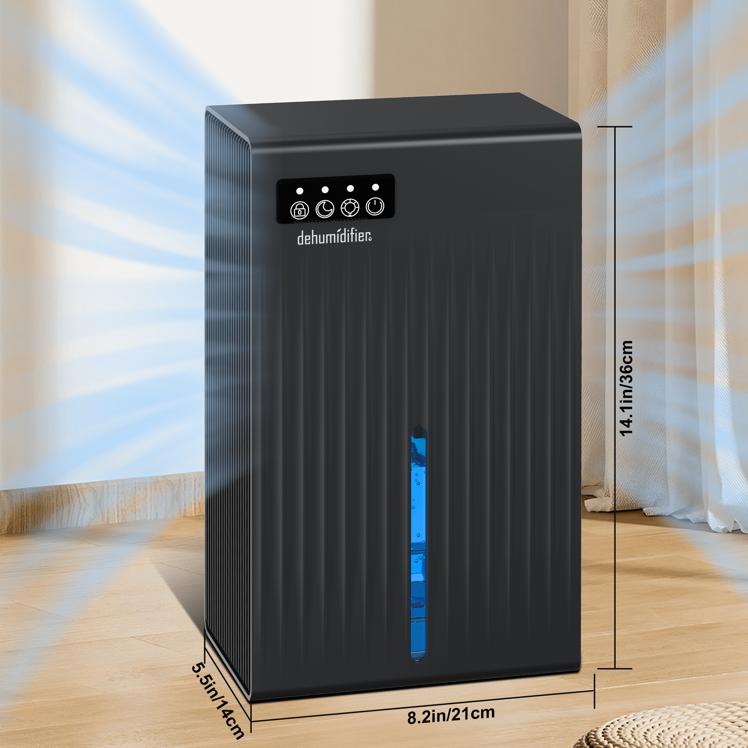 Cobectal 1000ml Ultra Quiet Dehumidifier with Auto Shut Off, Sleep Mode, 900 sq ft Coverage, 7-Color LED Light