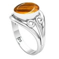 thumbnail image 2 of 925 Sterling Silver Women Jewelry Natural Tiger Eye Ring, 2 of 10