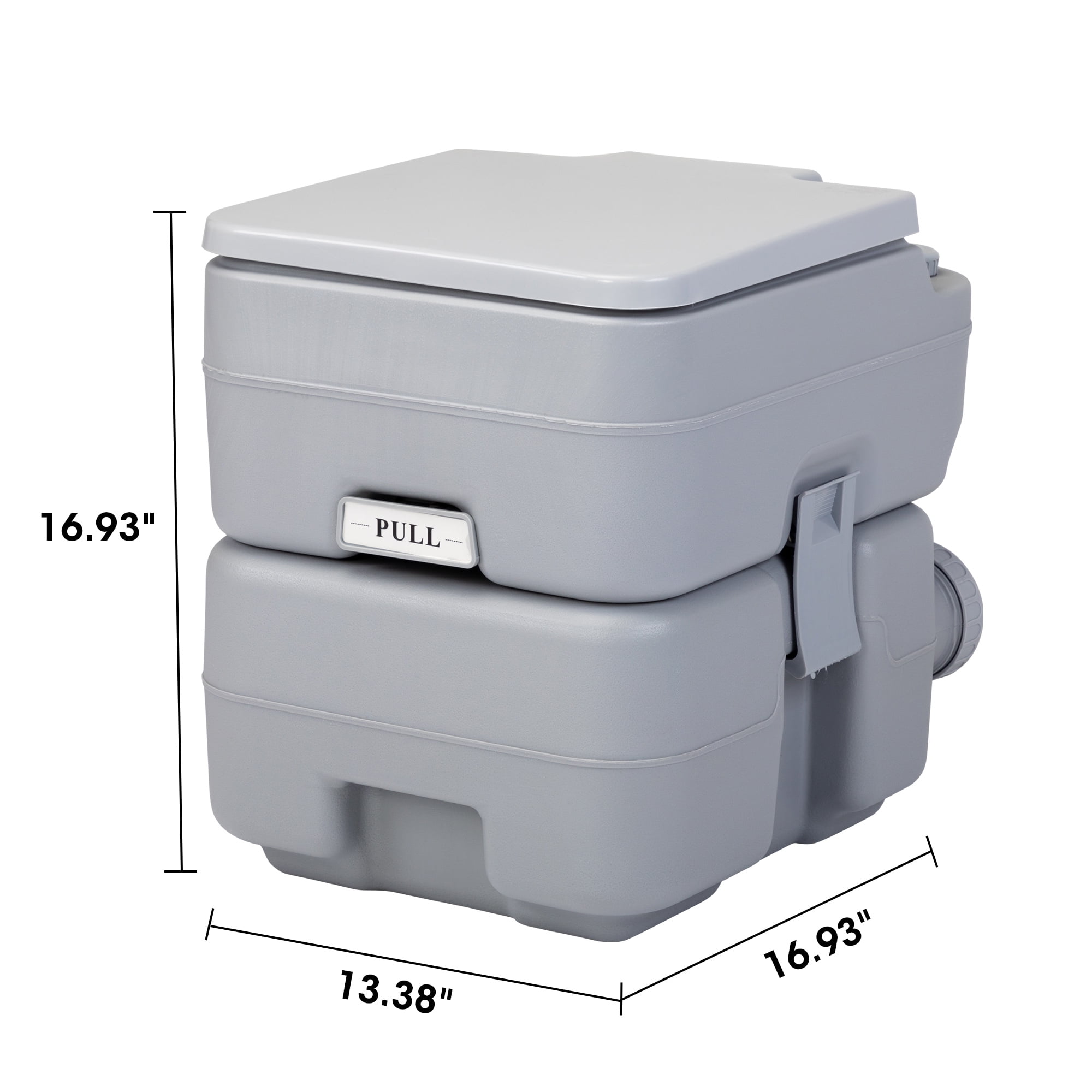 kepooman Outdoor Portable Toilet, 5.3 Gallon Detachable Waste Tank with Press Flush Pump, Gray kepooman Outdoor Portable Toilet, 5.3 Gallon Detachable Waste Tank with Press Flush Pump, Gray