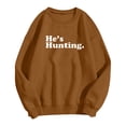 thumbnail image 4 of Womens Oversized Sweatshirt Crewneck Long Sleeve Fleece Lined Pullover Tops Fall Outfits Winter Clothes Coffee M, 4 of 7