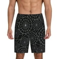 thumbnail image 1 of Balery Spider Web Black Pantalones cortos de pijama de punto de algodón para hombre con cinturilla y bolsillos-Large, 1 of 6