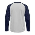 thumbnail image 5 of WTOBBY Men's Color Block Raglan Long Sleeve T-Shirt Top Casual Contrast Design Shirt for Men in Everyday Fashion and Comfort,Navy M, 5 of 6