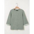 thumbnail image 4 of Women'S Shirts Fashion 3/4 Length Sleeve T Shirts Cute Crewneck Casual Tops Basic Blouses Green L, 4 of 8