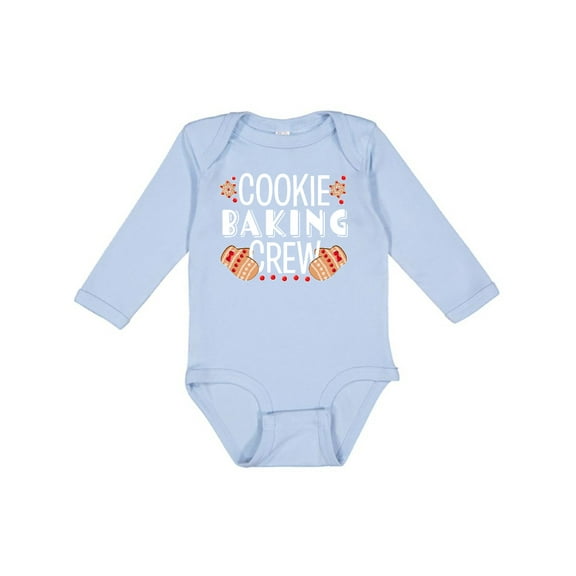 Inktastic Christmas Cookie Baking Crew with Oven Mitts Boys or Girls Long Sleeve Baby Bodysuit