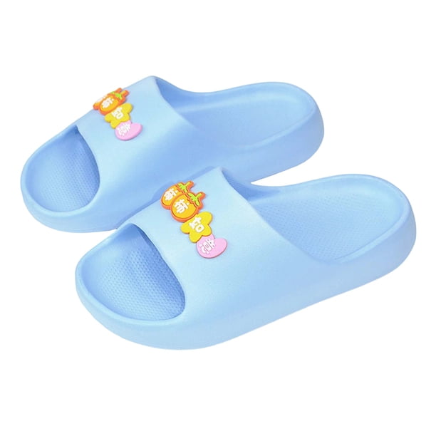 Zapatillas de Suela Suave Unisex Niños de Moda Casual Verano Engrosado Zapatillas de Baño de Casa Reversibles con Espuma Liviana Eva Y Suela Antideslizante