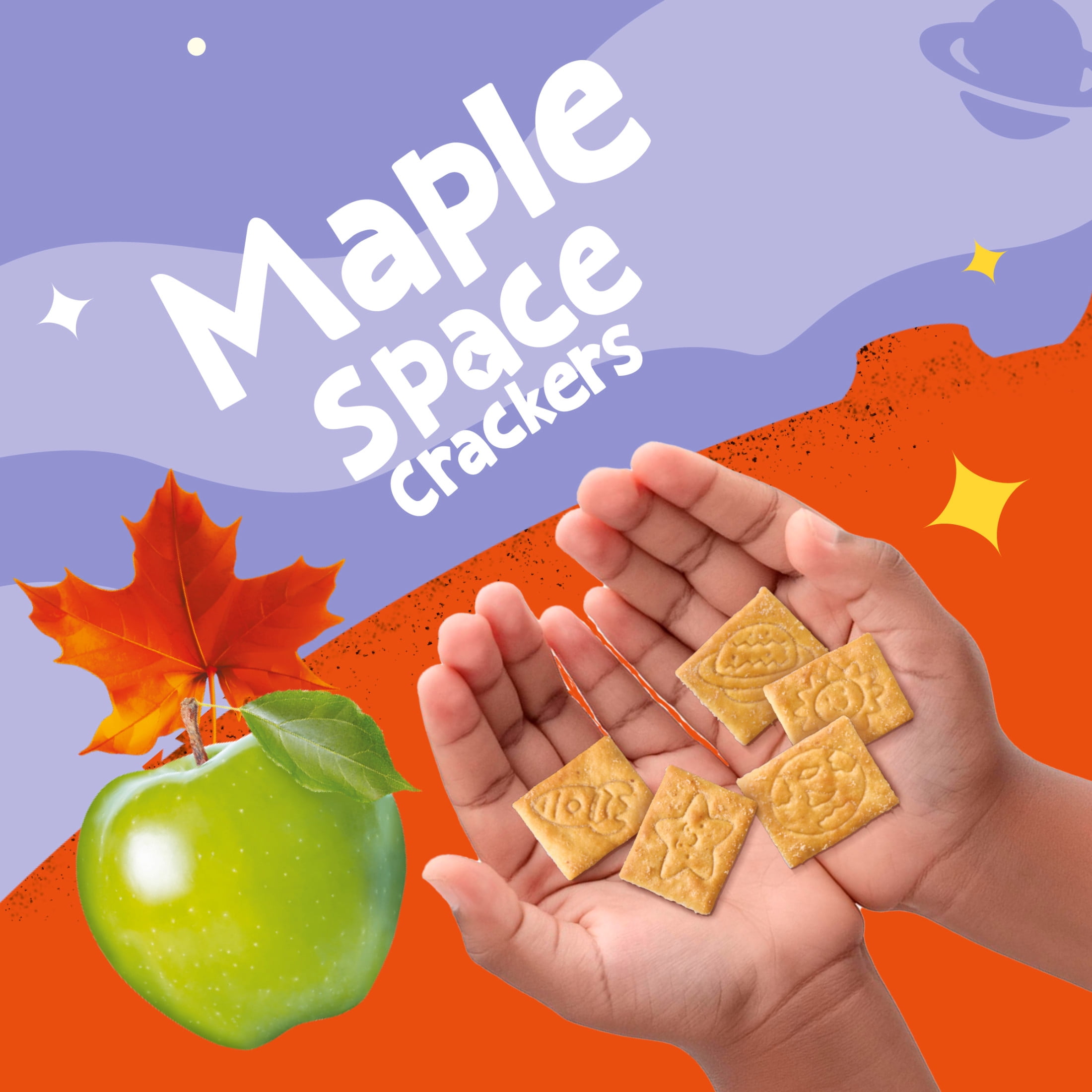 (2 pack) Get'ems from Gerber Maple Flavor Snack Crackers, Kids Snack Made with Real Veggies & Fruits, Iron & Vitamin E