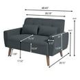 thumbnail image 5 of Pingliang Home Loveseat Small Sofa 2 Seater Sofa Couch with 2 Pillows, Modern Linen Fabric Love Seat for Apartment Bedroom Living Room Small Space Office Studio,Dark Gray, 5 of 10