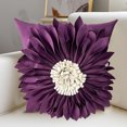 thumbnail image 2 of Btomtd 17.7x17.7 in Sunflower Light Sand Pillow Cover Floral Decorative Pillow Case for Office Home Hair Care Pillow Cover Cushion Cover, Purple, 2 of 6