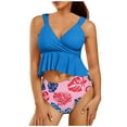 thumbnail image 2 of TIMIFIS Maillot de Bain Bikini Taille Haute pour Femmes Imprimé Floral Deux Pièces, 2 of 7