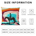 thumbnail image 5 of Horse Barrel Racing Serape pattern Rodeo Cowgirl Throw Pillow, 5 of 5