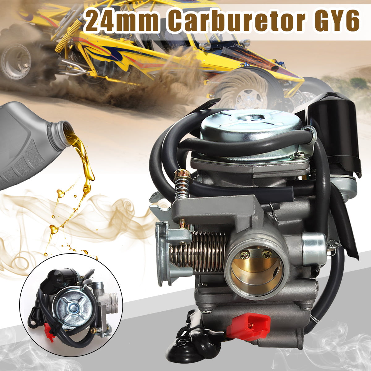 Scooter 24mm 110 125 150CC GY6 Carb Carburetor For Moped ATV Go Kart Roketa SUNL