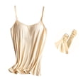 thumbnail image 6 of qolati Nursing Tank Tops for Breastfeeding Sports Maternity V Neck Soft Camisole Shirts with Built in Bra Beige XL, 6 of 9