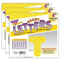 TREND Yellow Sparkle 4" Casual Uppercase Ready Letters, 71 Per Pack, 3 Packs