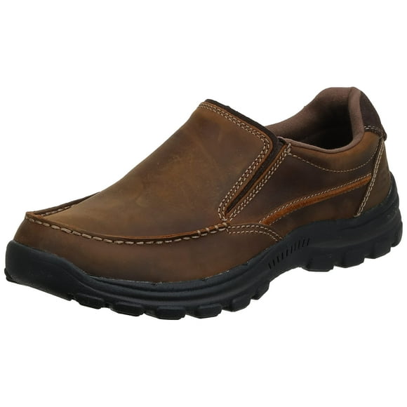 Skechers Men's Braver Rayland Slip-On Loafer,Dark Brown Leather,9 2E US