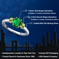 thumbnail image 2 of Gem Stone King 925 Sterling Silver Green Nano Emerald and Green Peridot Engagement Ring for Women | 1.01 Cttw | Oval 7X5MM | Gemstone May Birthstone | Size 8, 2 of 6