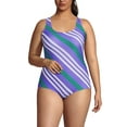 thumbnail image 3 of Lands' End Women's Plus Size Chlorine Resistant Soft Cup Tugless Sporty One Piece Swimsuit, 3 of 3