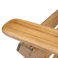 thumbnail image 3 of TOPCOMFY Adirondack Chair Folding Wooden Outdoor Patio Garden Deck Fire Pit Seating with Slatted Back and Wide Armrests Teak Finish, 3 of 5