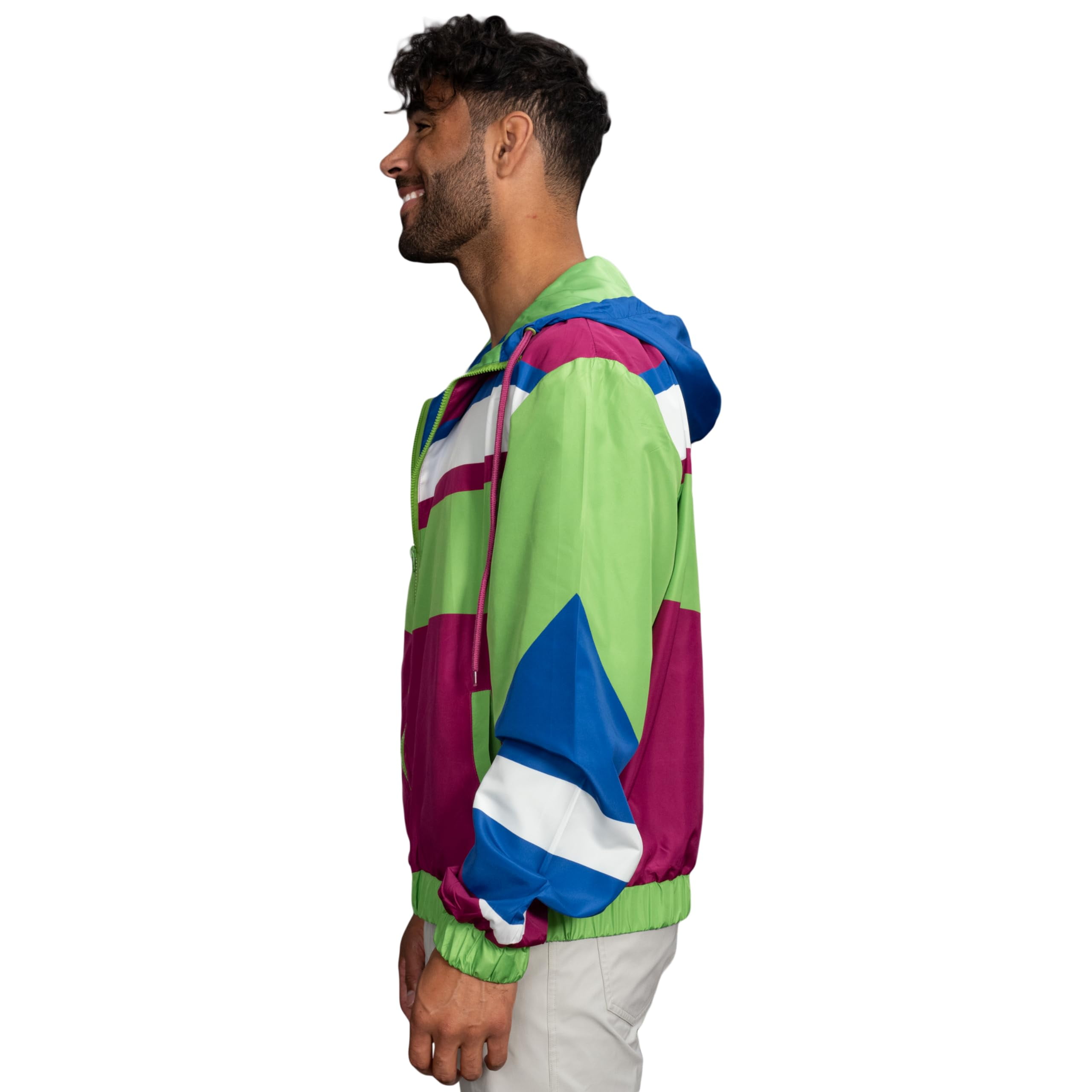 Retro Windbreaker Jacket Lightweight 80s & 90s Colorful