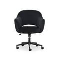 thumbnail image 3 of HFO Chaise de Bureau en Velours Synthétique Réglable en Hauteur Noire, 3 of 7