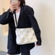 thumbnail image 5 of Bolso cruzado de plumón para mujer, bolso de compras femenino de gran capacidad (blanco), 5 of 7