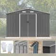 thumbnail image 6 of 10' x 8' Metal Outdoor Storage Shed, Large Sheds and Outdoor Storage House with Lockable Door, Garden Storage Shed Pet House for Lawnmower, Garden Tools, Bike, Garage, Gray, 6 of 13