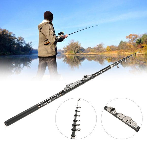 Amdohai 1.8m / 2.1m / 2.4m / 2.7m / 3.0m / 3.6m Portable Telescopic Fishing Rod Carbon Fiber Ultra Light Retractable Fishing Rod Pole Carp Fishin