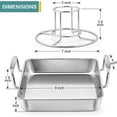 thumbnail image 2 of P&P CHEF Beer Can Chicken Holder with Roasting Pan Set, 9-inch Stainless Steel Square Baking Pan and Chicken Rack For Grilling, Heavy Duty & Dishwasher Safe, 4Pcs, 2 of 7
