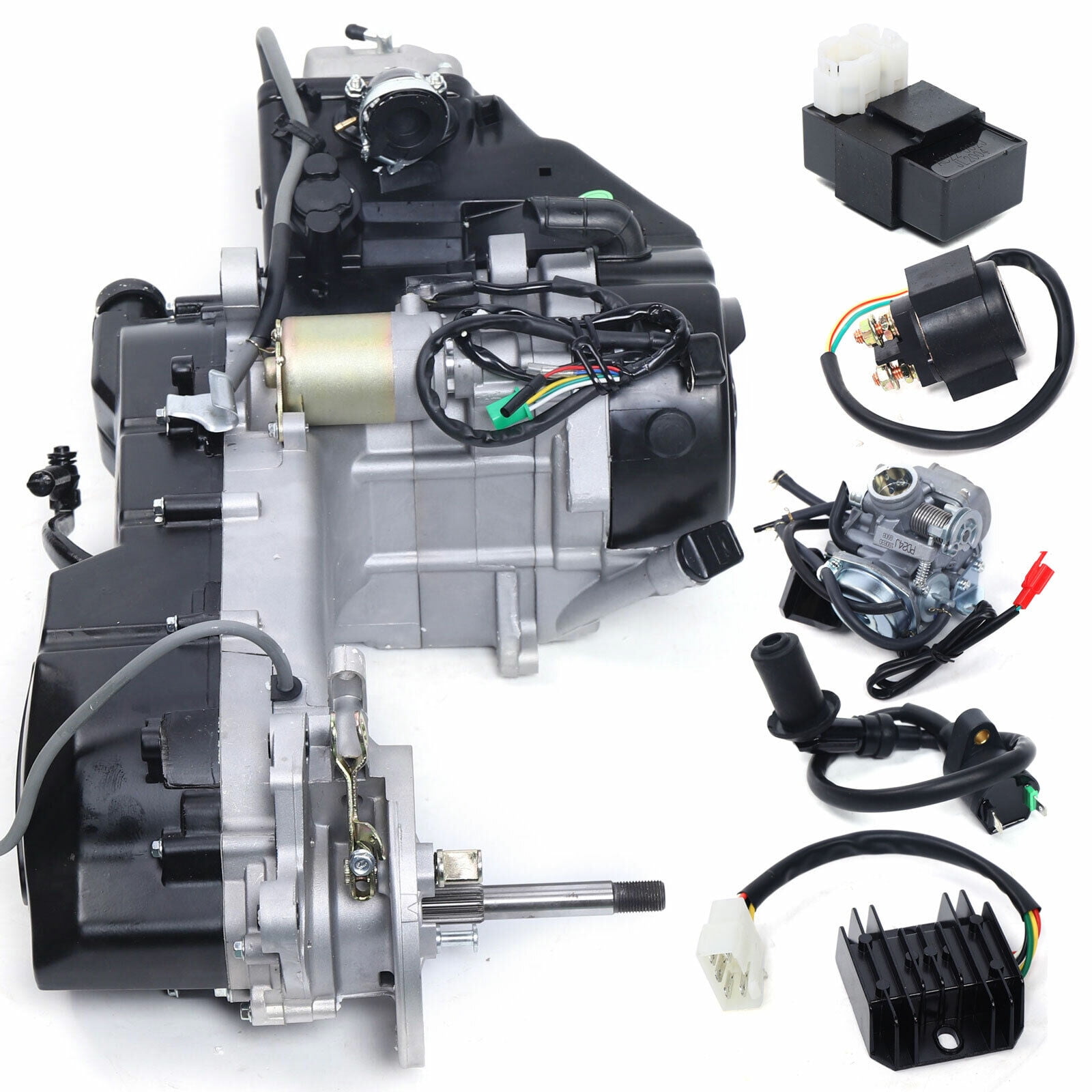 Long Case Scooter Engine Motor Kit, 4-Stroke Engine Motor for 150CC GY6 2-Wheel Drive Vehicles