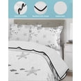 thumbnail image 3 of Twin Quilt Bedding Set, Coastal Marine Life Reversible Summer Quilt 3 Pieces, Summer Ocean Coral Starfish Fish Gray Lightweight Bedspreads Coverlets with 2 Pillow Shams for All Seasons, 3 of 5