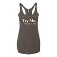 thumbnail image 2 of Black Expression Try Me. Malcolm X 1963 Tri-Blend Racerback Tank Top, Brown, Medium, 2 of 3