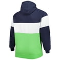 thumbnail image 3 of Men's New Era Neon Green/College Navy Seattle Seahawks Big & Tall Current Colorblock Raglan Fleece Pullover Hoodie, 3 of 3