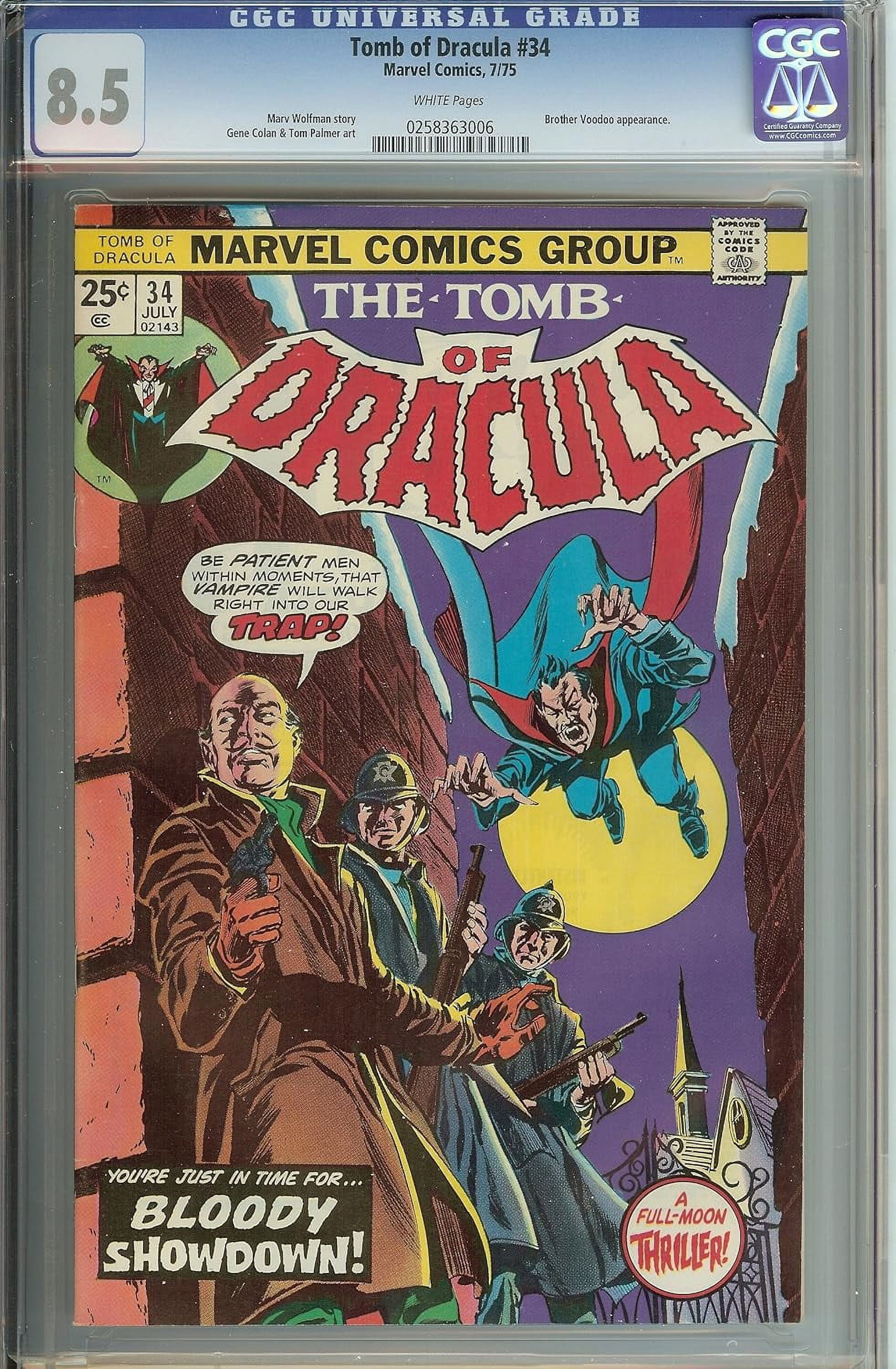 Tomb of Dracula #34 CGC 8.5 Blade Appearance