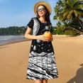 thumbnail image 4 of Vsdgher Art Céleste de Paysage Cosmique pour Femmes Été 2025 Robes Midi Maxi Décontractées Légères à Manches Courtes à Col Rond Robe de Plage, 4 of 6