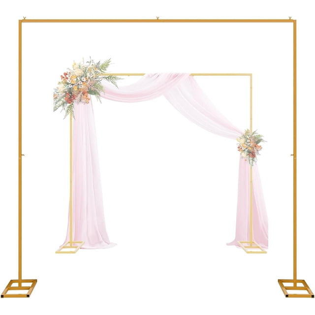 Wedding Arches for Ceremony, 10ft Gold Metal Frame Wedding Arch, Rectangular Backdrop Stand, Square Metal Balloon Arch Stand for Ceremony Birthday Bridal Baby Shower Anniversary Arbor Balloon