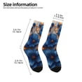 thumbnail image 2 of Naloa Elegant Blue Gold Blooms Kids Socks Unisex Kids and Toddlers' Crew Socks, ,1 Pairs, 2 of 5