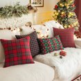 thumbnail image 2 of Funda de almohada de algodón y poliéster con cuadros rojos navideños para sofá de sala de estar, funda de cojín de estilo moderno, 2 of 6