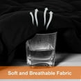 thumbnail image 4 of All Season Queen Comforter Set 3 PCs Soft Quilted Down Alternative Comforter+2 Pillow Shams with Corner Tabs,Winter Summer Warm Fluffy,Machine Washable(Black, Queen), 4 of 7