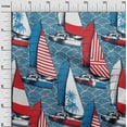 thumbnail image 3 of oneOone Velvet Teal Blue Fabric Nautical Sewing Fabric By The Yard Printed Diy Clothing Sewing Supplies 58 Inch Wide, 3 of 7
