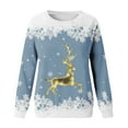 thumbnail image 3 of SonxaHe Toddler Girl's Sweatshirt Christmas Reindeer Print Long Sleeve Top Party Loose Comfy Soft Autumn Winter Sweatshirts Blue,Sized 3-4, 3 of 3