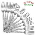 thumbnail image 5 of VeSteel 12-Piece Stainless Steel Hammered Dinner Forks Set, Salad Flatware Forks for Home - 7.9 inches, 5 of 6
