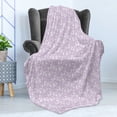 thumbnail image 4 of Floral Soft Flannel Fleece Blanket, Swirly Blossoming Spring Bouquets Branches Botanical Garden Pastel Yard Spring, Cozy Plush for Indoor and Outdoor Use, 50" x 70", Lilac and White, by Ambesonne, 4 of 5