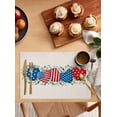 thumbnail image 2 of Cotton Linen Flag Stars Stripes Placemat 4th of July Placemats Set of 4, Heart Stars Eucalyptus Leaves Non-Slip Table Mats for Dining Table,12x18 Inch Heat Insulation Patriotic Place Mats, 2 of 6