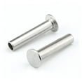 thumbnail image 3 of 100 Pieces 304 Stainless Steel Large Flat Head Half Hollow Shank Rivets M4x28mm, 3 of 5