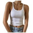 thumbnail image 1 of Top informal de mujer con cuello redondo y manga corta - Camiseta sin mangas y corta, perfecta para fiestas de verano y playa, 1 of 3